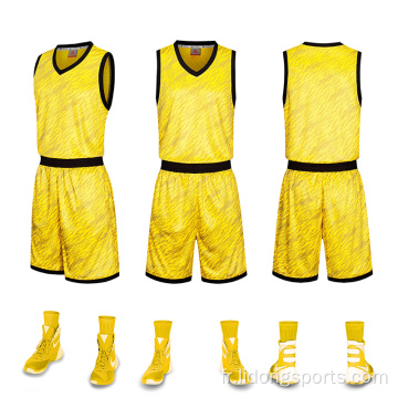 Design sublimé uniforme de basket-ball de camouflage vert